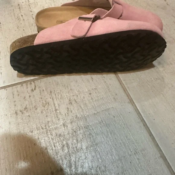 Birkenstock Soft Pink Mules with Strap - Picture 5 of 5